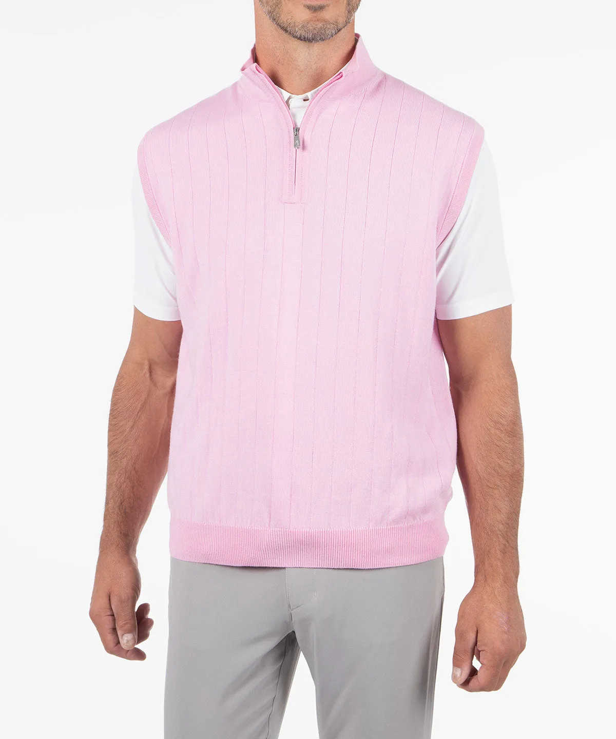 Signature Merino Quarter-Zip Mock Neck Vest