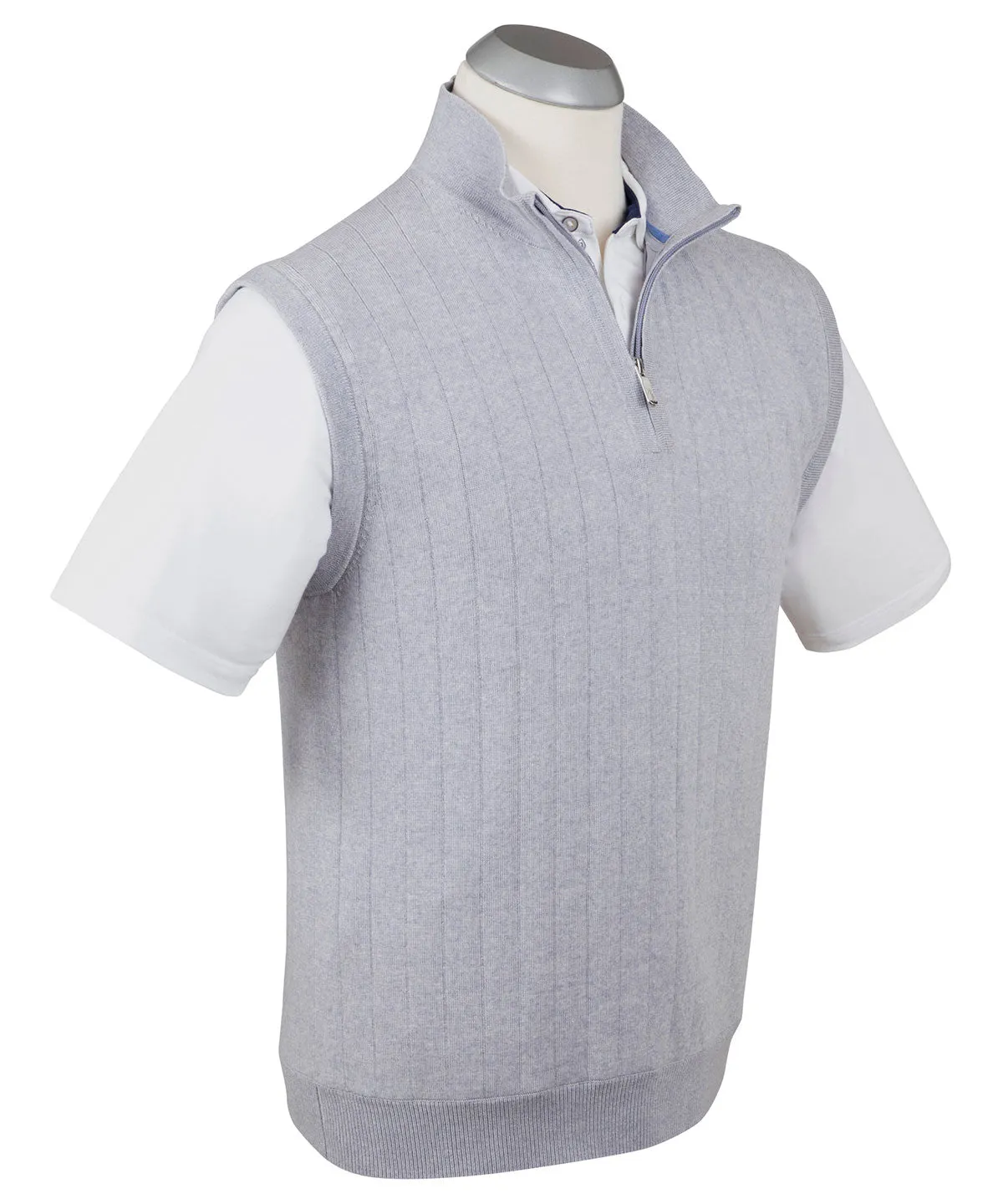 Signature Merino Quarter-Zip Mock Neck Vest