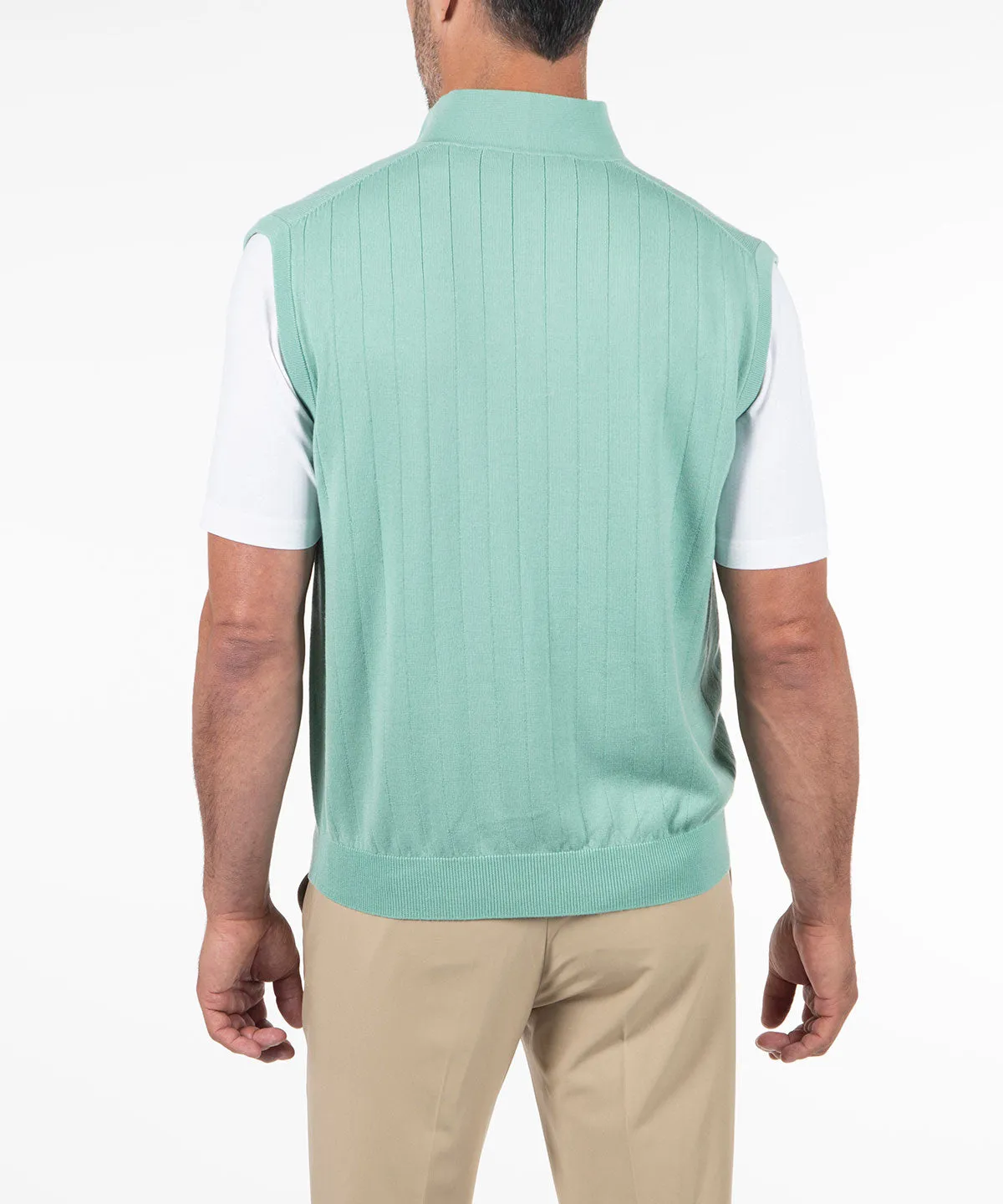 Signature Merino Quarter-Zip Mock Neck Vest