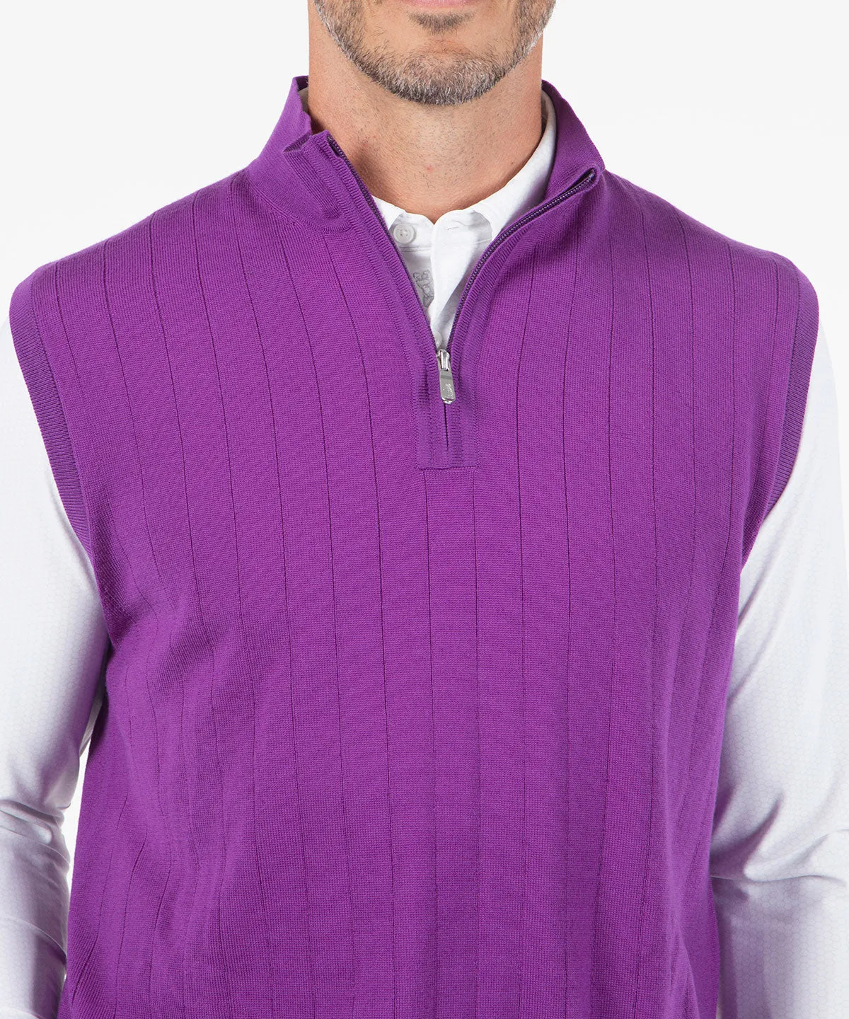 Signature Merino Quarter-Zip Mock Neck Vest