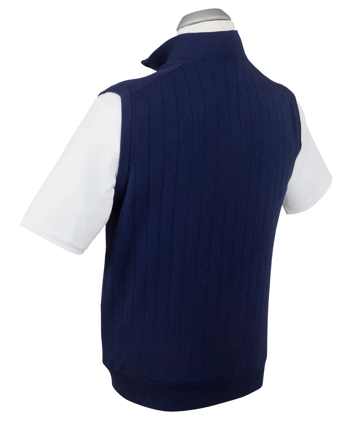 Signature Merino Quarter-Zip Mock Neck Vest
