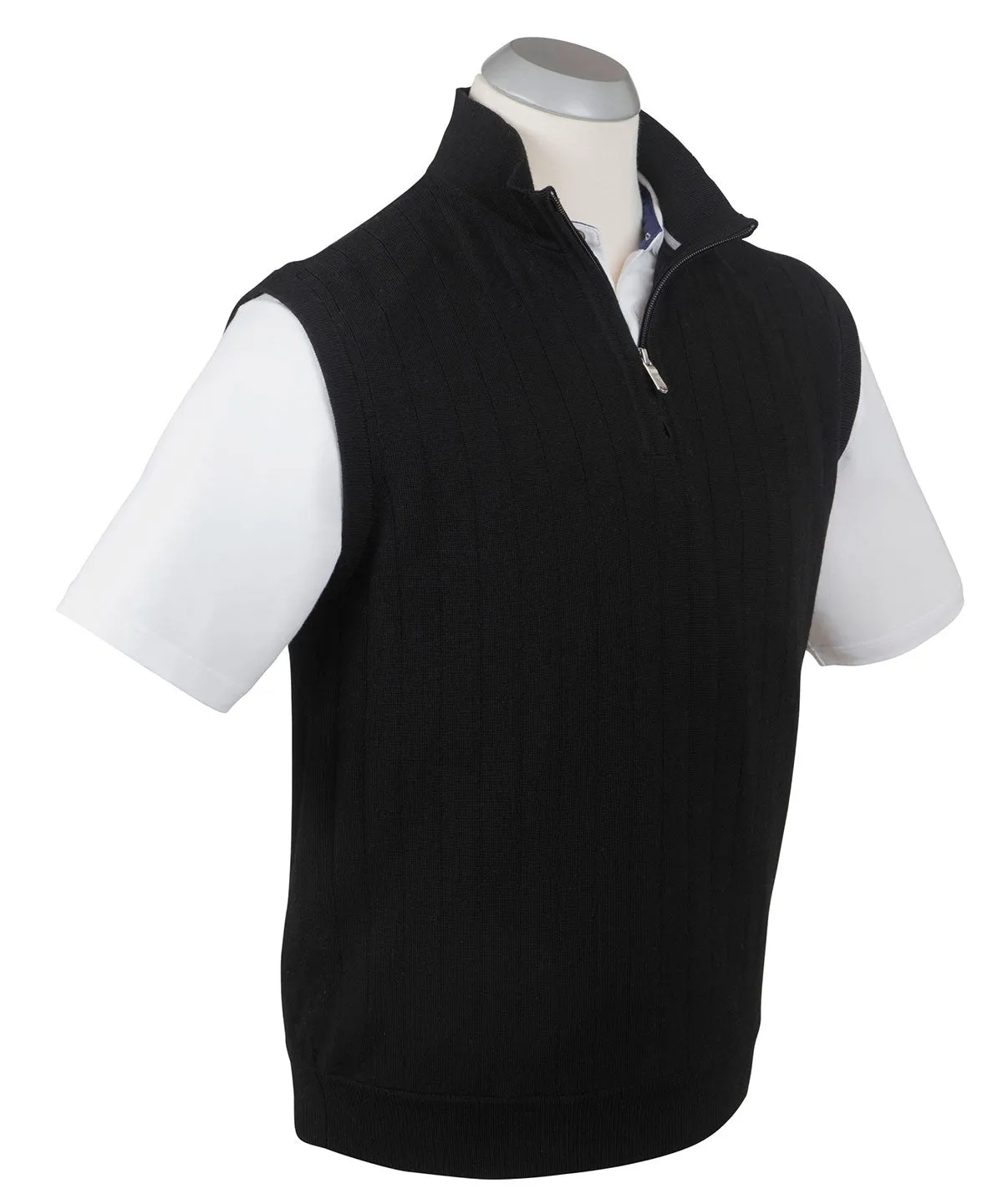 Signature Merino Quarter-Zip Mock Neck Vest