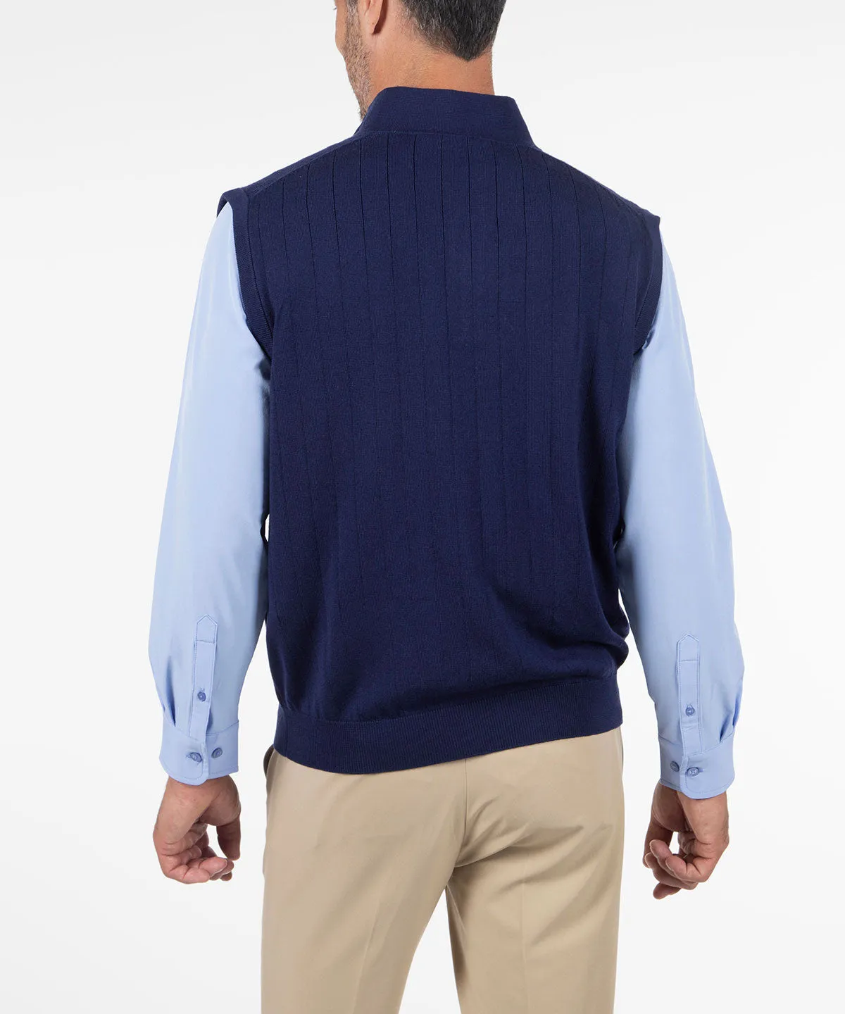 Signature Merino Quarter-Zip Mock Neck Vest
