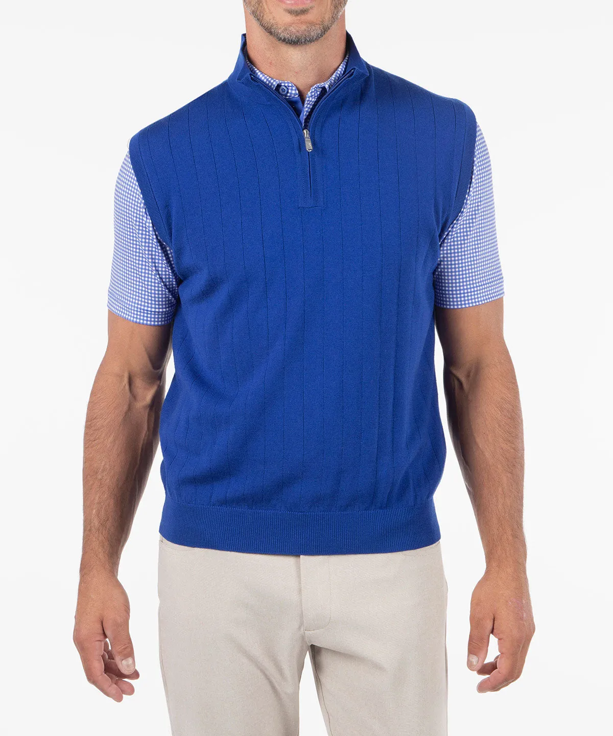 Signature Merino Quarter-Zip Mock Neck Vest