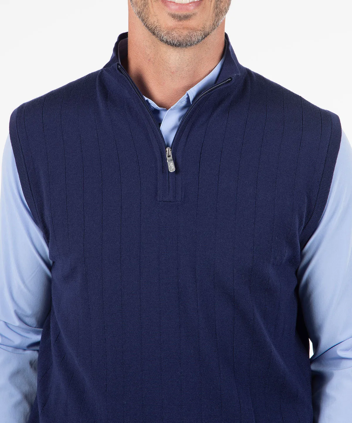 Signature Merino Quarter-Zip Mock Neck Vest