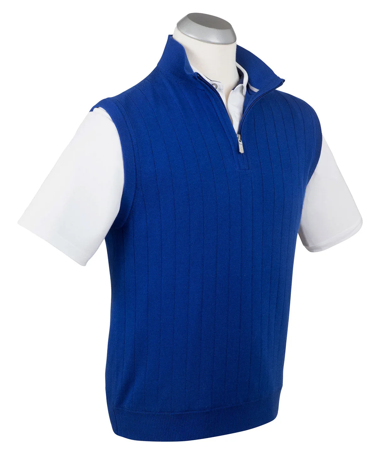 Signature Merino Quarter-Zip Mock Neck Vest