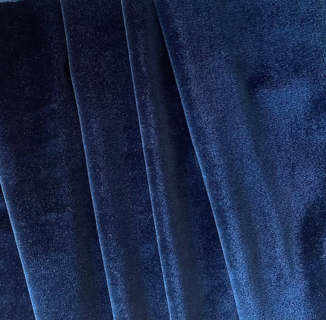 Spectacular Bright Navy Stretch Polyester Velvet