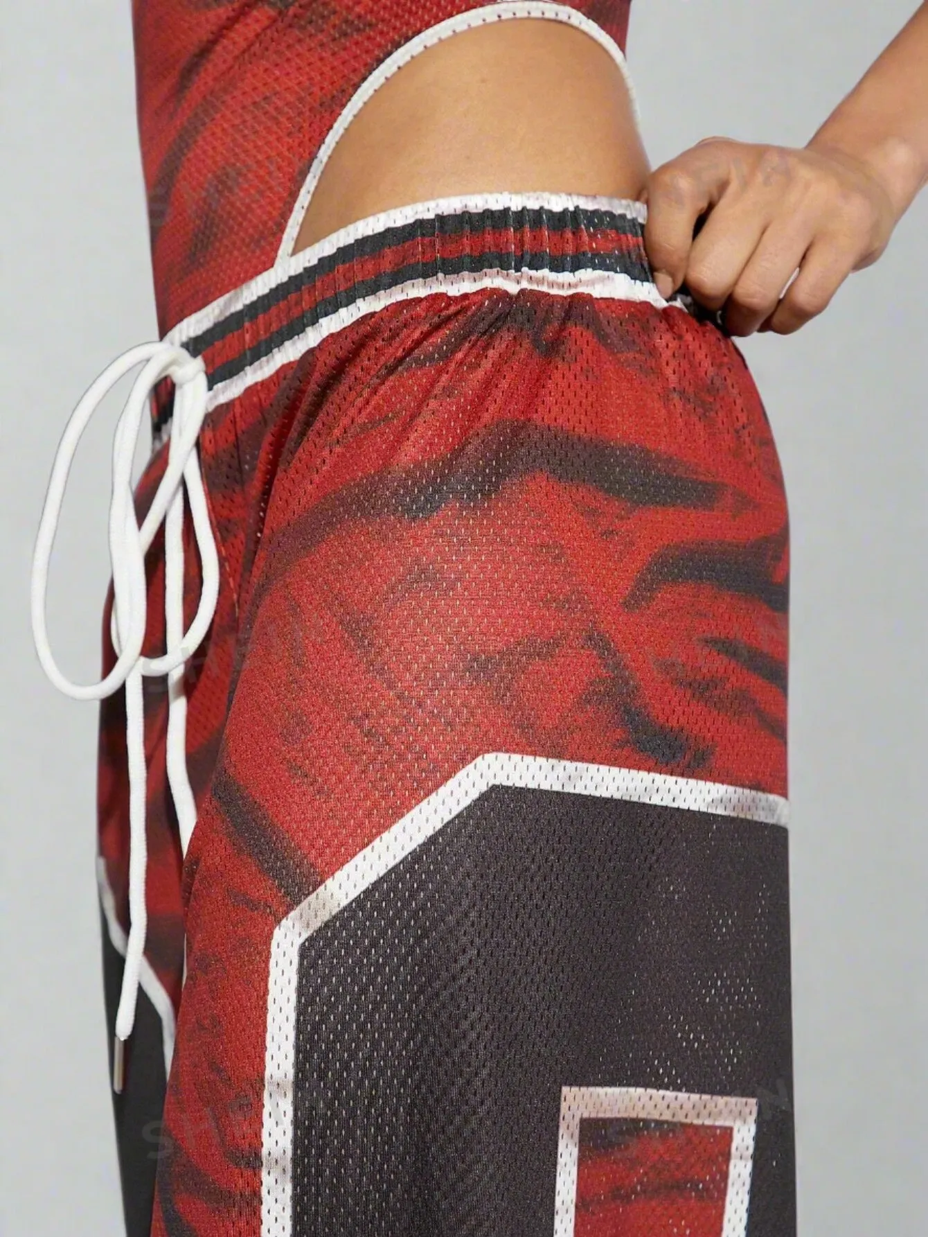 Sport Graphic Textured Wide Leg Pants