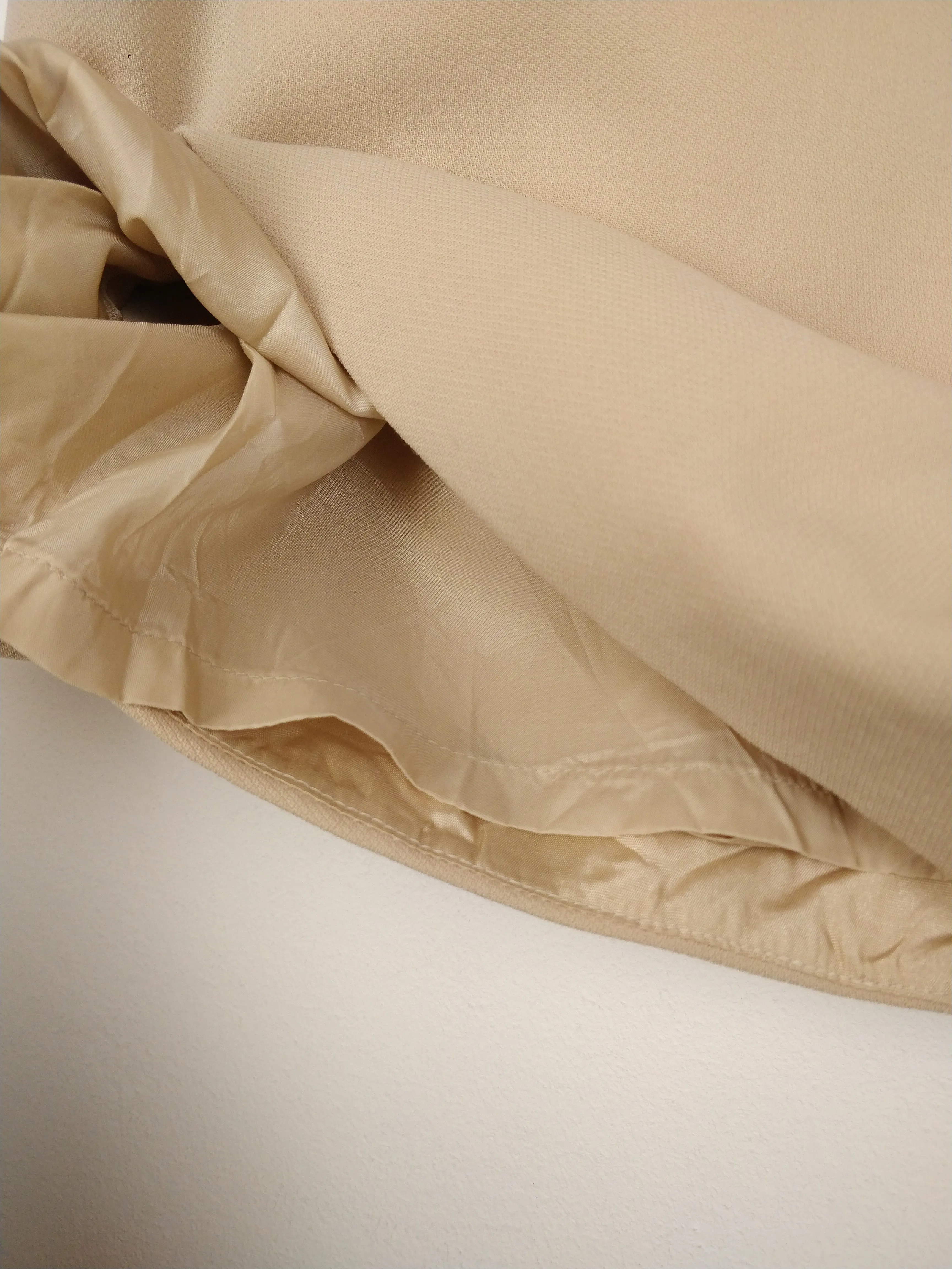 The Bread Roll | Vintage wool beige nude mini pencil skirt XS-S