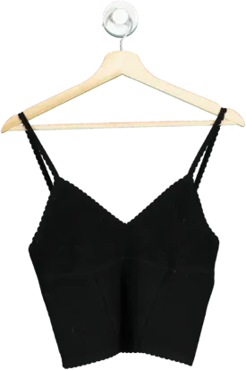 The Great Eros Black Alma Rib Knit Cami Top UK M