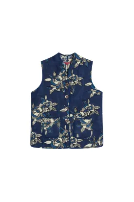 Tiblish Reversible Gilet in Indigo Blues