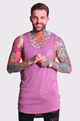 Ubeda Longline Curved Hem Men's Vest - Lavender