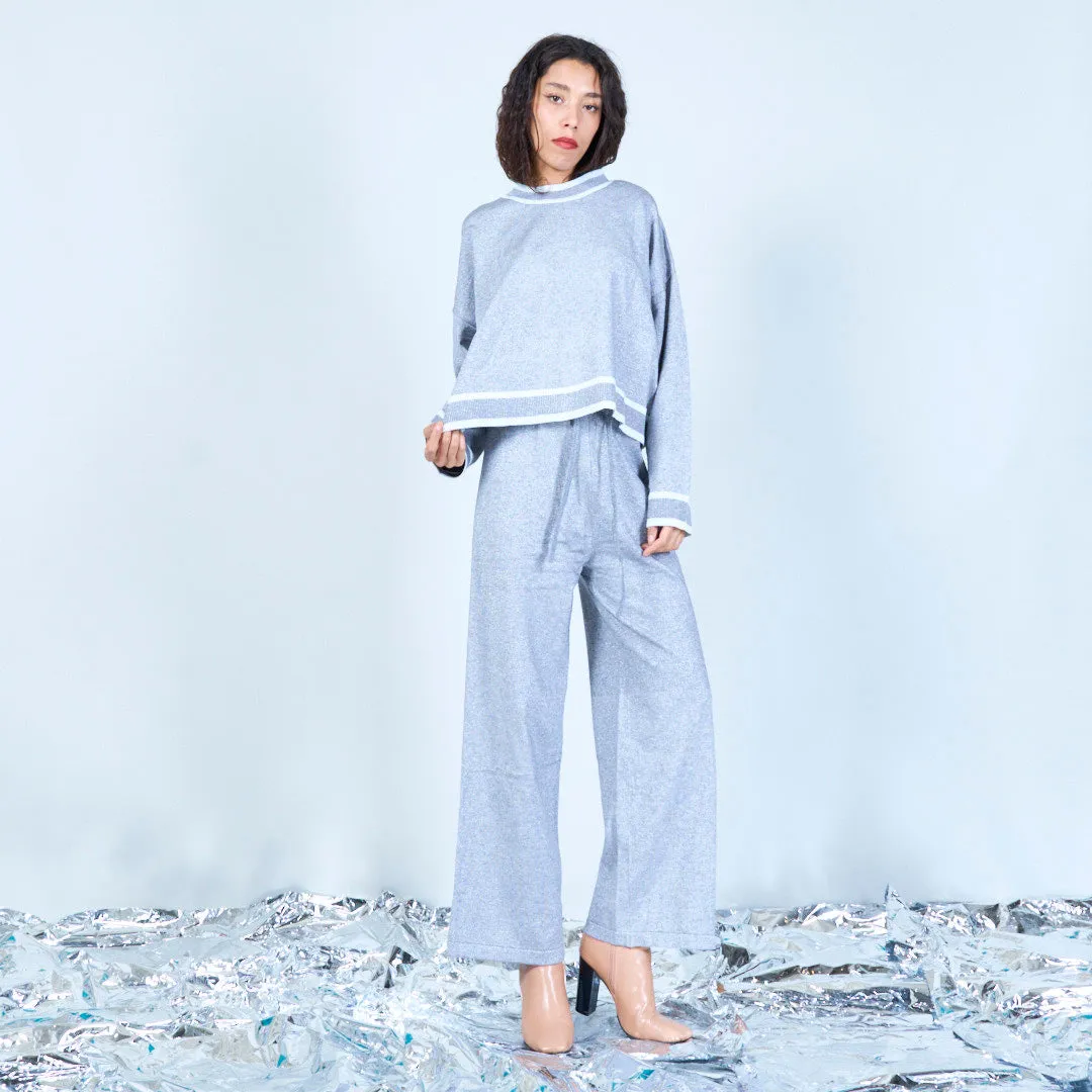 V-neck shimmer knit lounge set wholesale
