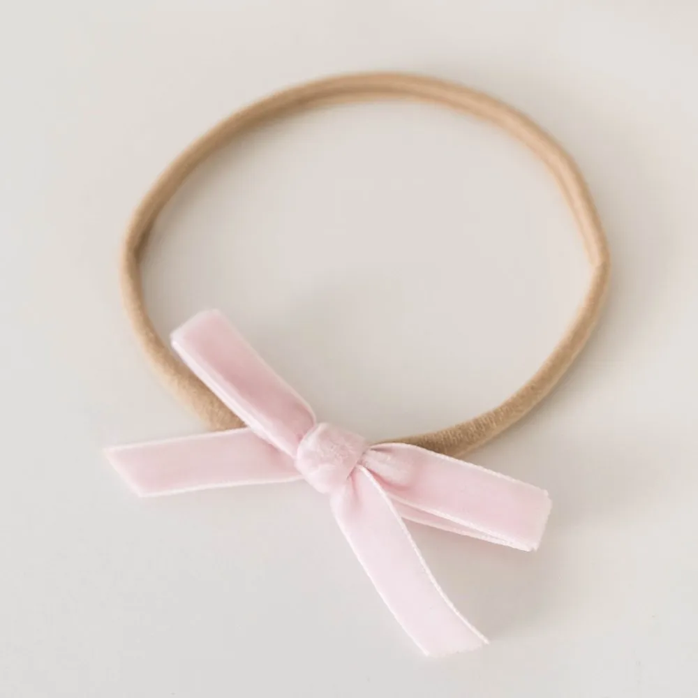 Velvet Petite Bow - Lullaby Pink
