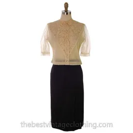 Vintage Black Wool Wrap Skirt Ruth Brooks 28 Waist  Classic