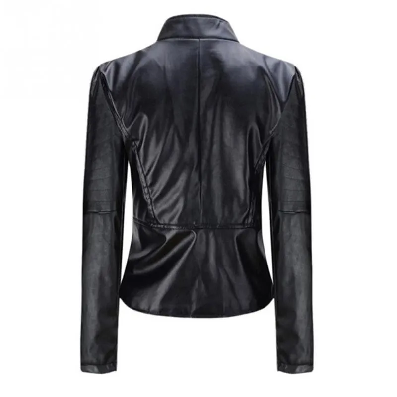 Women PU leather Jacket Motorcycle Coats