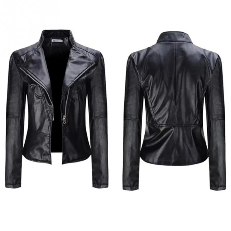 Women PU leather Jacket Motorcycle Coats
