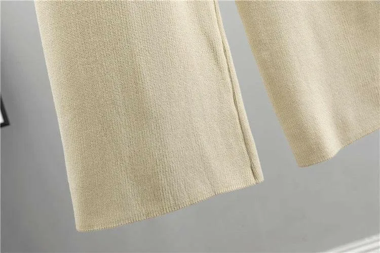 Women’s Knitted Sweater and Wide Leg Pants Set