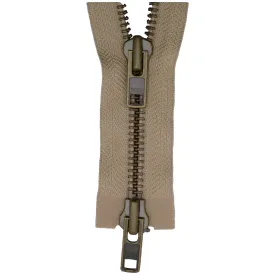 YKK Two Way Open End Heavy Metal Zip  573 Biscuit