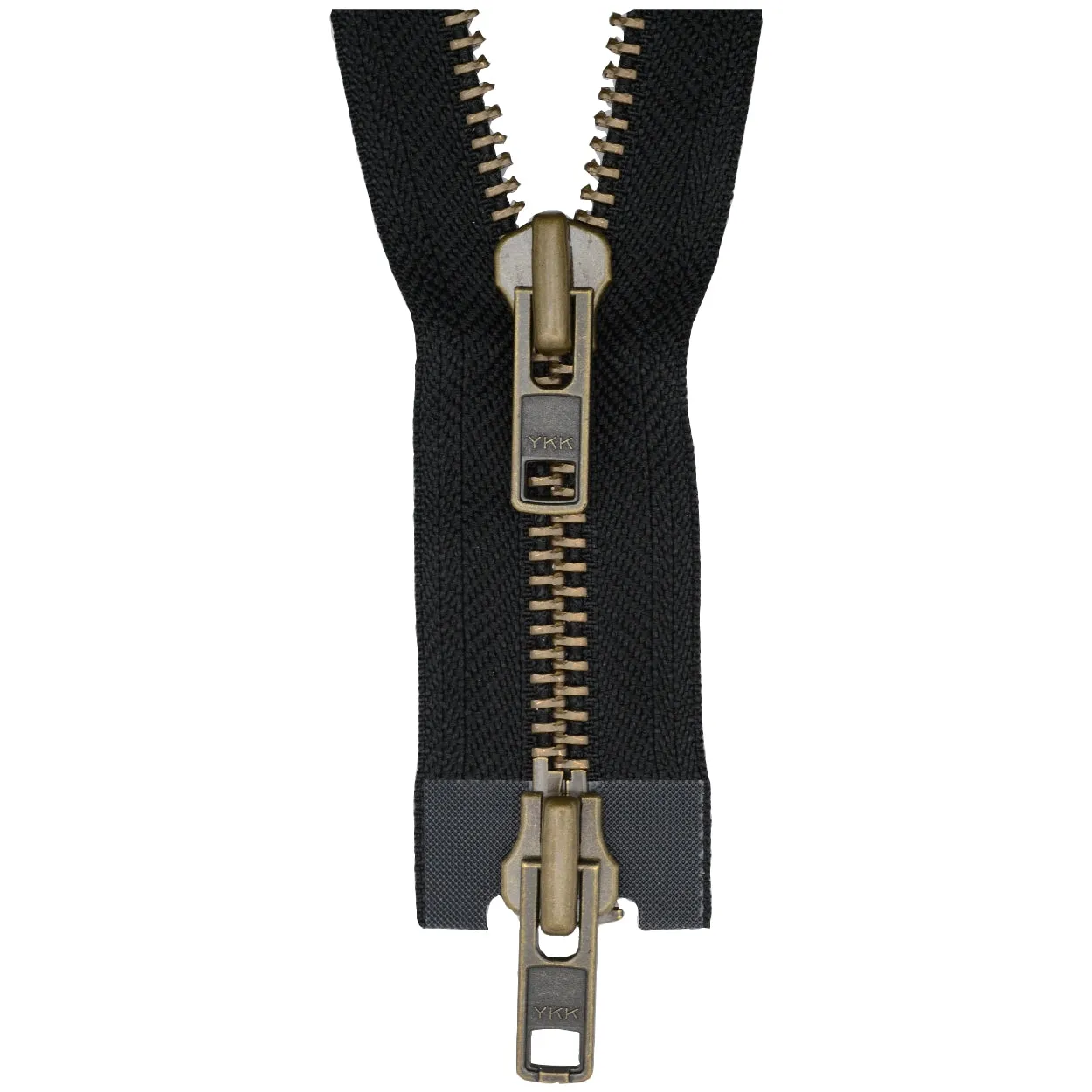 YKK Two Way Open End Heavy Metal Zip 580 BLACK